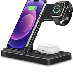 Wireless Charging Station Multiple Devices: 3-in-1 Phone Fast Multi Charger Stand for Apple Products iPhone 14 13 12 11 Pro Max XS XR X 8 Plus Watch 8