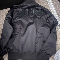 San Diego Padres Bomber Jacket Black Size XL 