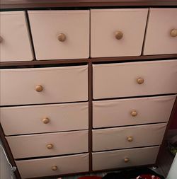 Fabric Drawer Storage Organizer with Wood Knobs
