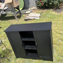 Black Accent Cabinet with Shelving