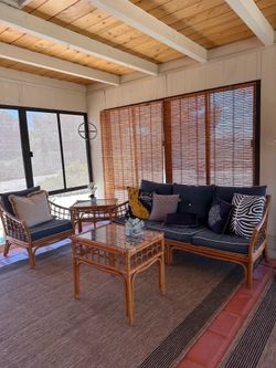5 Piece Vintage Rattan Patio Set