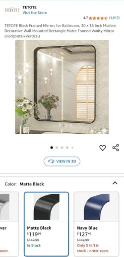 Black Framed Bathroom Mirror
