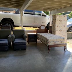 Beds, Bed Stand, Two Solo Couches 