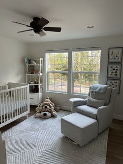Milo Grey Nursery Swivel Glider With Base