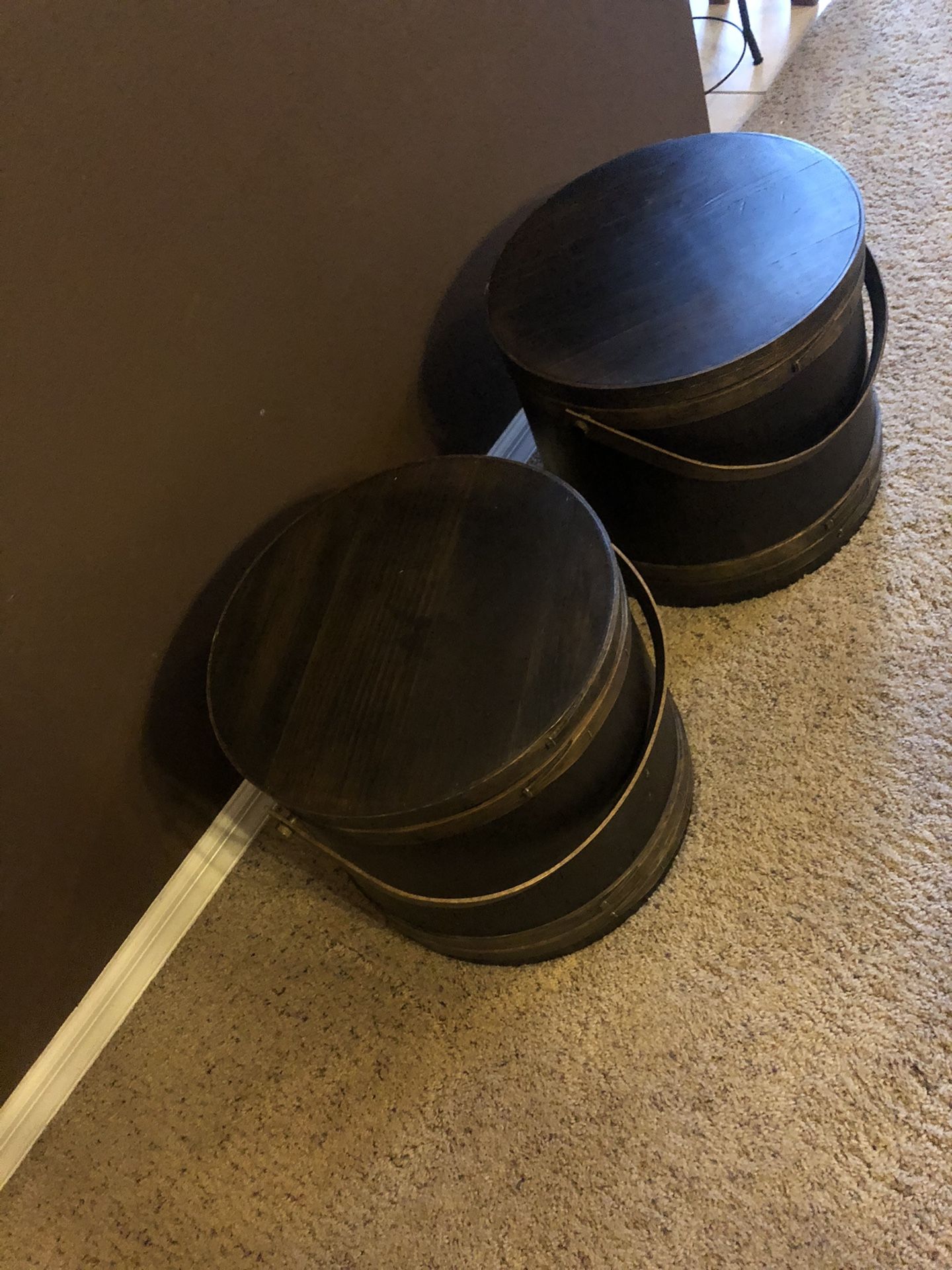 Wooden Storage Barrel Set
