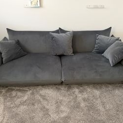 Grey Velvet Couch