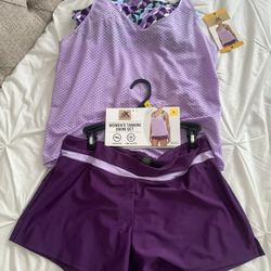 ZeroXposur Women's Lavender and Plum tankini Swim Set