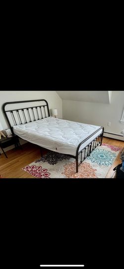 Full Size Metal Bed frame With Foam Mattress 