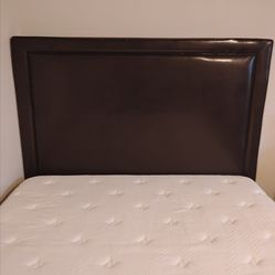 Queen size bed frame dark brown