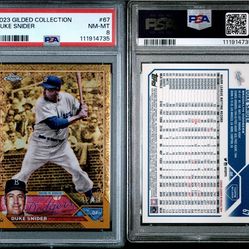 2023 GILDED COLLECTION BROOKLYN DODGERS DUKE SNIDER #/99 PSA 8