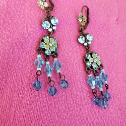 Aqua vintage clip on earrings