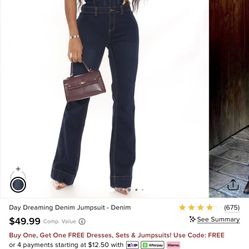 Fashion Nova Denim Jumpsuit 