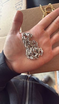 10k white gold solid rope chain