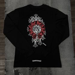 Chrome Hearts Cemetery Cross Long Sleeve Black T Shirt 