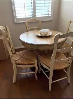French Country Round Dining Table with 4 Chairs