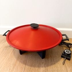 Working Vintage West Bend Electric Countertop Plug In Wok Frying Pan Kitchen Appliance
