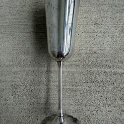 Vintage Landes Italy Silver Plated Champagne Flute Gold Lined Interior Goblet