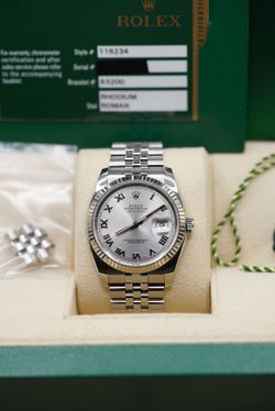 Rolex Datejust 36mm - 1.1.6.2.3.4 - Rhodium Roman Dial - Super Jubilee - Full Set - 2.0.0.9