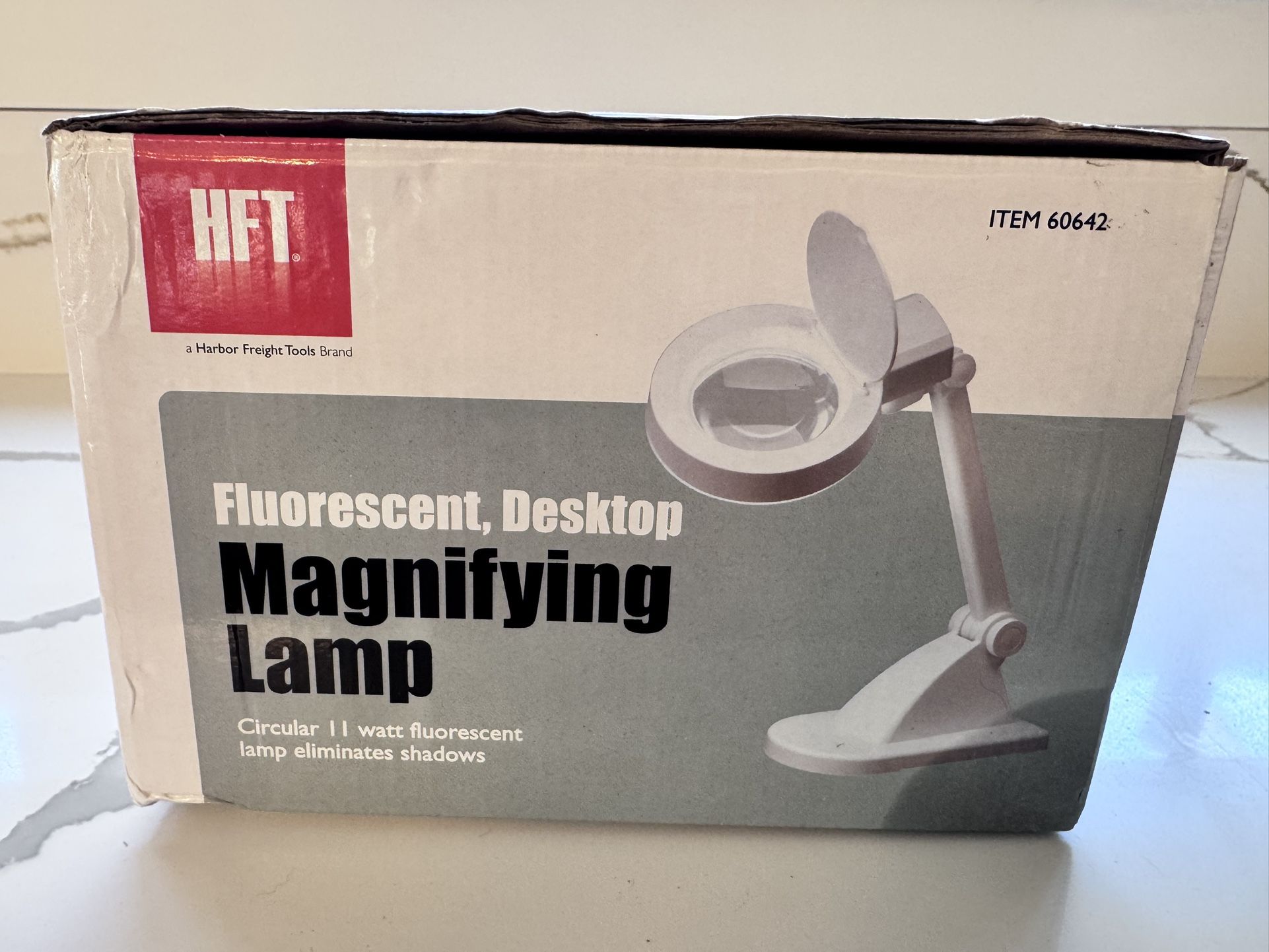 Harbor Freight Fluorescent Desktop Magnifying Lamp, item number 60642