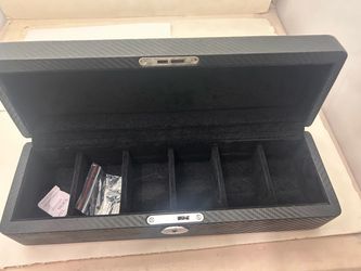 5-Slot Carbon Fiber Watch Box with Lock