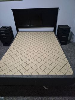 Full size bed frame and box spring