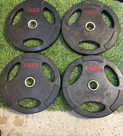 E.T.E 45lb Rubber Grip Weight Plates