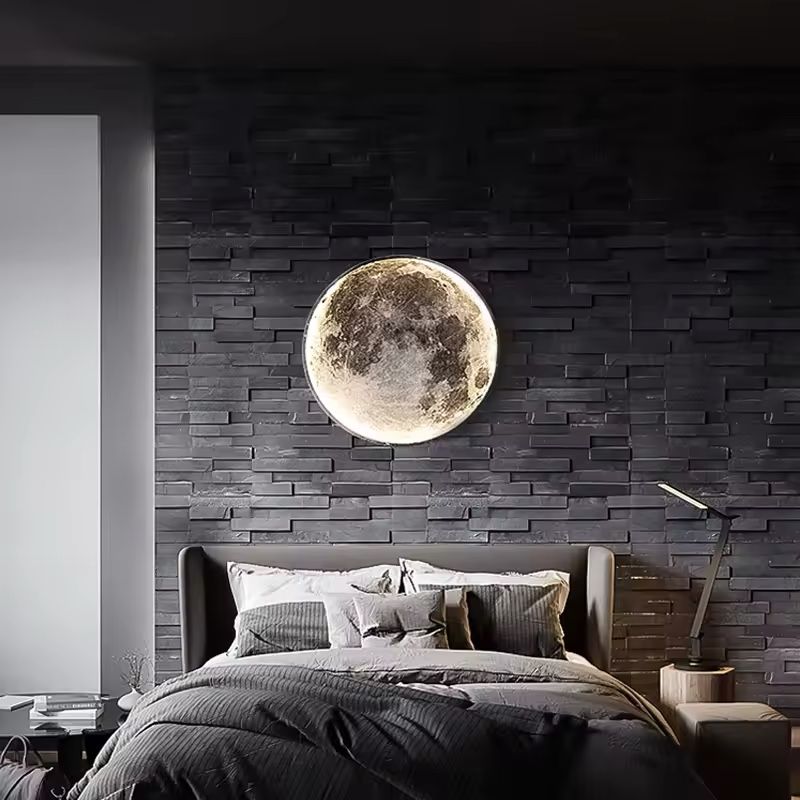 moon-shaped LED wall lamp.