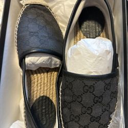 Gucci GG Canvas & Leather Espadrille