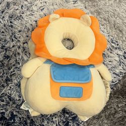 Plush Lion Baby Head Protector Backpack