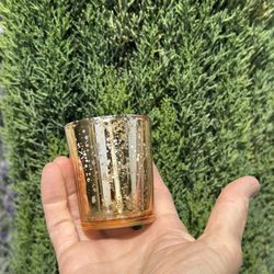 Gold Speckled Glass Votive Candle Holders