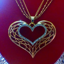 Pendant Heart 3 Chain Necklace 