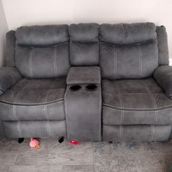 Free Recliner/Rocker Sofa With Usb And Electric Plugs Inside. 