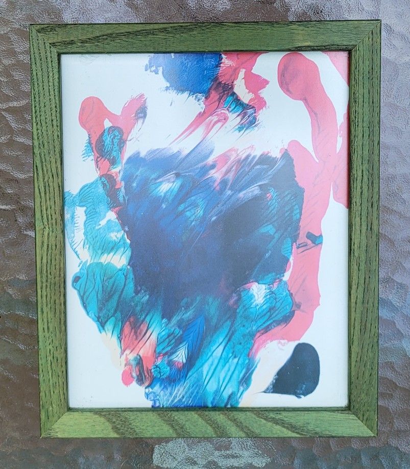 9"Γ11" framed piece of abstract art