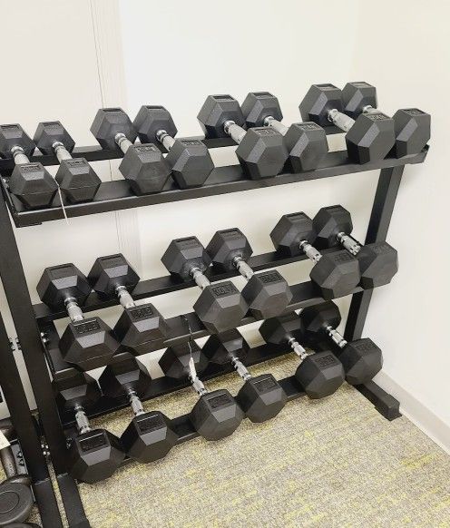 5-50lbs Rubber Hex Dumbbells Set NEW IN BOX FIRM PRICE