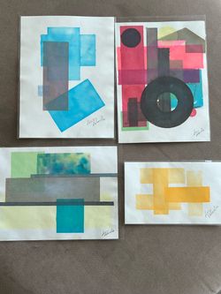 Original Watercolors S/4 Signed Artworks