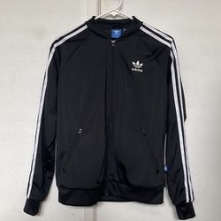 WOMENS BLACK ADIDAS TRACK JACKET
