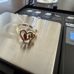 Size 7 Dual Hearts Gold Ring