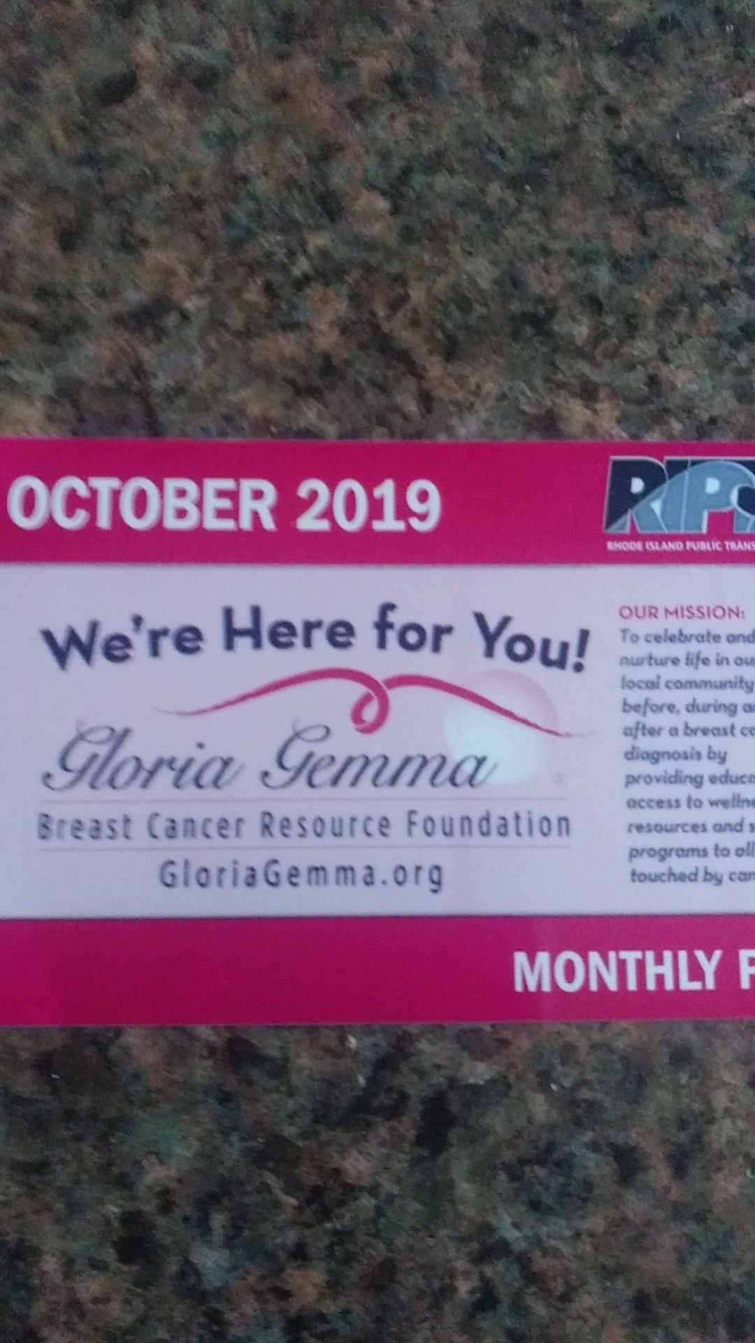 October monthly buss pass