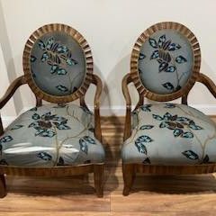 Two Oval Shaped Design Armchairs