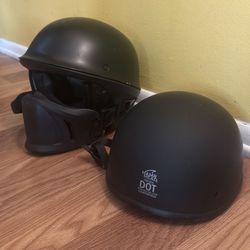 2 Motorcycle Helmets - Bell Rogue & Hamrhead Skullcap - Size Small
