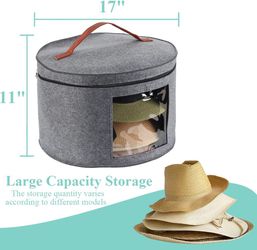 Hat Box,Hat Storage Box,Stackable Round Brim Hats Organizer Bag Container for Closet,Travel Hat Boxes for Women,Collapsible Cowboy Hat Organizer