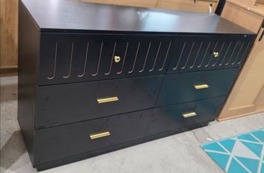 New stylish wooden double dresser with a modern ribbed design
