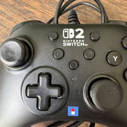 3RD party Nintendo Switch 2 black controller wired Preowned EUC