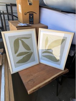 Set of 2 Framed Botanical Leaf Art Prints