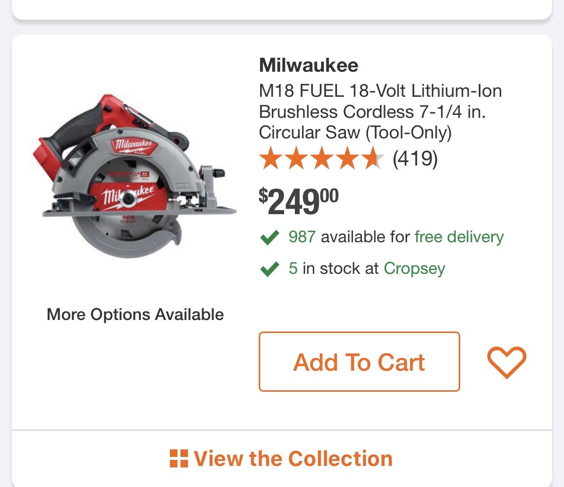 Milwaukee M18 FUEL 18-Volt Lithium-Ion Brushless Cordless 7-1/4 in. Circular Saw (Tool-Only)