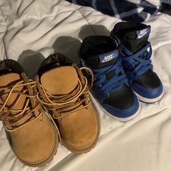 Timberlands Size 4M And Nikes Size 7C