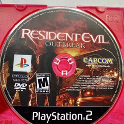 Resident Evil: Outbreak (Sony PlayStation 2, 2004) PS2 Black Label Disc Only