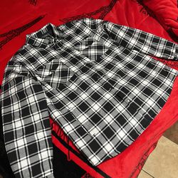 Men's Flannel Shirt Quilted Lined Plaid Jacket XL