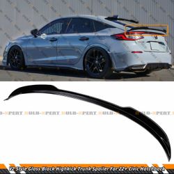 FOR 2022-26 Honda Civic Hatchback FL2 FL5 V2 Gloss Black HighKick Trunk Spoiler