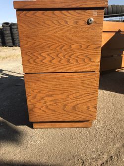 Oak Two Drawer File Cabinet
